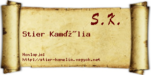Stier Kamélia névjegykártya